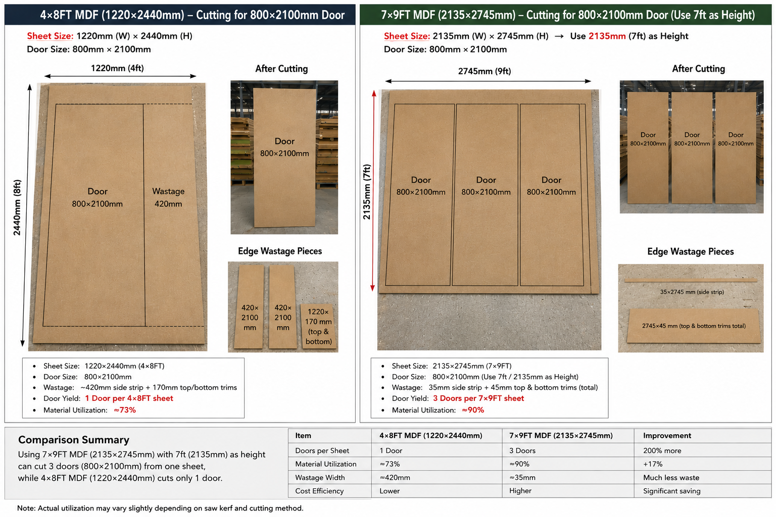7x9 MDF Board vs 4x8 MDF Board Comparison
